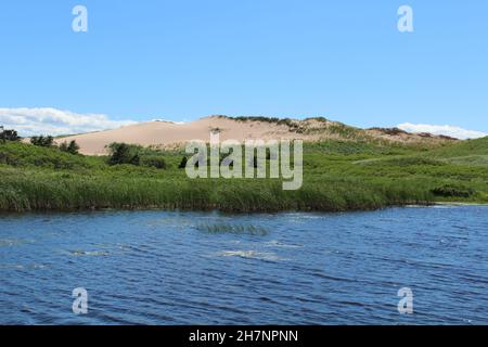 Parabolic sand dunes in Greenwich, PEI National Park (Maritimes, Canada) Stock Photo