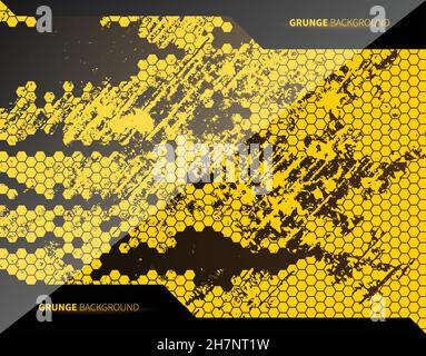 Hexagon grid. Dusty dirty background. Grunge style. Vector. Stock Vector