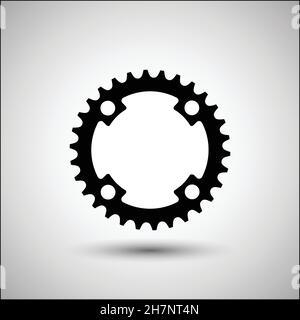 Bicycle chainring. Bicycle accessories vector icon. Stock Vector