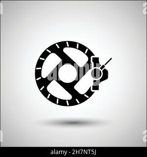 Bicycle disc brake Bicycle accessories vector icon. Stock Vector