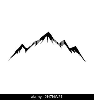 Mountain shapes for logo. Vector silhouette of mountain. Isolated on white. Stock Vector