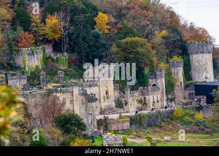 Telephoto view of Gwrych Castle one week before I’m a Celebrity Get me Out Of Here 2021. Stock Photo