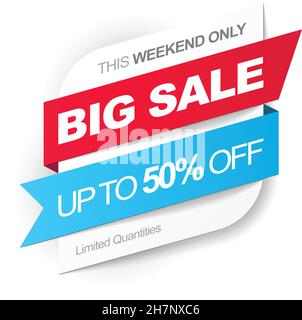 Big Sale. Save up to 50 off. Vector illustration. Stock Vector