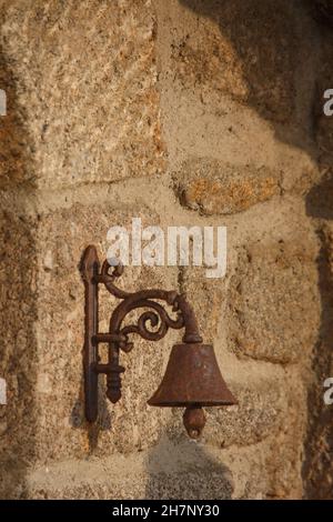 France, Normandy region, Manche department, Barfleur, bell at the entrance of a house Stock Photo