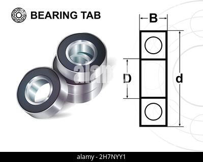Bearings guide. Bearings on the white background. Vector Ilustration. Stock Vector
