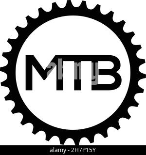 Bicycle chainring. Vector mountain bike gear logo template. Stock Vector