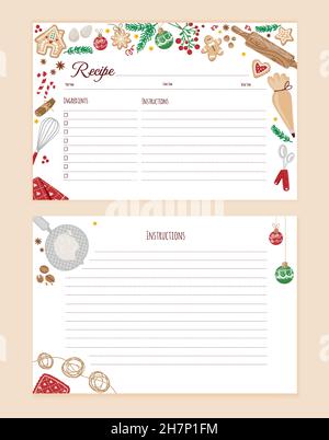 https://l450v.alamy.com/450v/2h7p1fm/empty-recipe-card-template-with-colorful-cooking-utensils-baking-ingredients-and-spices-in-christmas-stylecookbook-pages-for-christmas-cooking-and-b-2h7p1fm.jpg