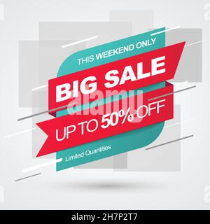 Sale banner template. Big Sale. Save up to 50 off. Vector Stock Vector