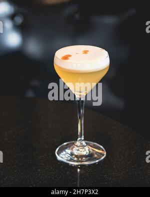 Whiskey Sour - a tradition classic served in a simple and traditional glass Stock Photo