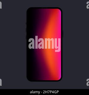 Smartphone Mockup. Front view. Red Gradient. Vector illustration Stock Vector