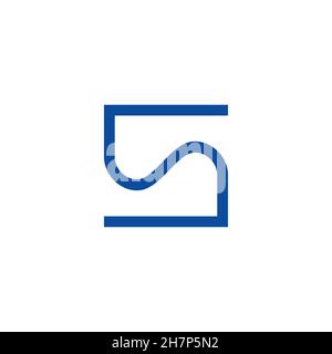 letter s curves wavy geometric line logo vector Stock Vector