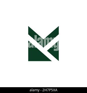 letter ym simple flat geometric negative space logo vector Stock Vector