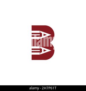 letter b pencil education shape learning symbol logo vector Stock Vector