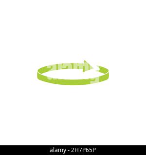 circle geometric arrow green ribbon recycle symbol vector Stock Vector