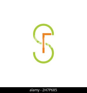 letter sr simple geometric thin line colorful logo vector Stock Vector