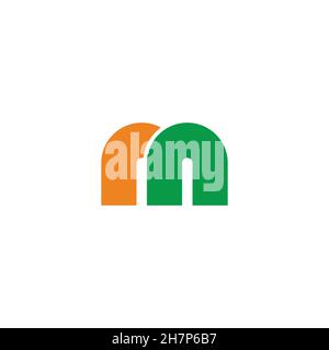 letter mn abstract geometric simple flat logo vector Stock Vector