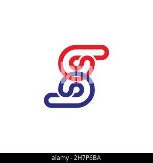 letter s linked colorful overlap linear geometric logo vector Stock Vector