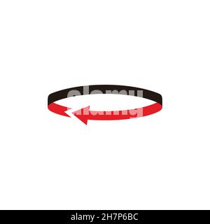 circle rotation motion arrow 3d ribbon colorful symbol vector Stock Vector