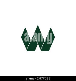 letter w a triangle 3d flat geometric logo vector Stock Vector