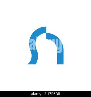abstract letter s r simple geometric curves line flat logo vector Stock Vector