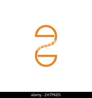 number two simple geometric linear logo vector Stock Vector