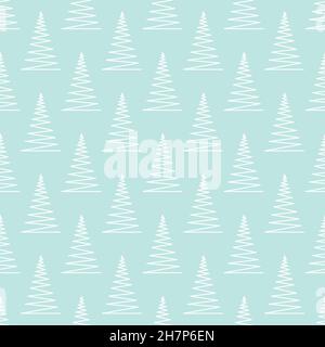 Seamless pattern with geometric Christmas trees. Winter holidays collection. Merry Christmas and Happy New year abstract textured background design. Modern elegant wallpaper. Vector illustration. Stock Vector
