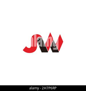 letter sw colorful geometric logo simple design vector Stock Vector