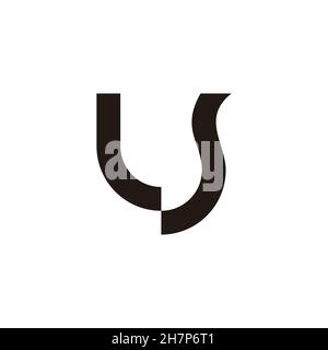 abstract letter l s simple geometric curves line flat logo vector Stock Vector