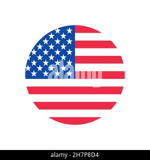 Unites States of America - American flat logo vector colored flag isolated on white background Stock Vector