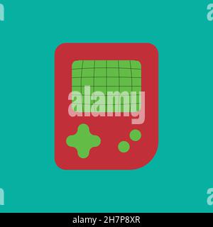Tetris line icon. Simple style retro game poster background symbol. Logo design element. T-shirt printing. Vector for sticker. Stock Vector