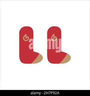 Stockings line icon. Simple style Christmas holiday poster background symbol. Logo design element. T-shirt printing. Vector for sticker. Stock Vector