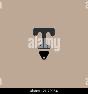 Text tool line icon. Simple style design company poster background symbol. Logo design element. T-shirt printing. Vector for sticker. Stock Vector