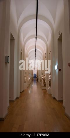 Perspective view of a Galleria Sabauda, Musei Reali di Torino, Turin, Piedmont, Italy Stock Photo