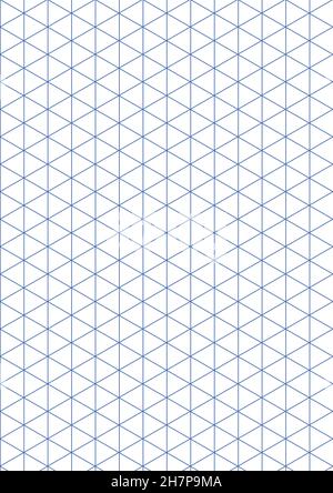 Graph paper. Printable isometric color grid paper with color lines. Geometric background for school, textures, notebook, diary, notes, print, books Stock Vector
