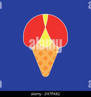 Ice cream line icon. Simple style ice food big sale  poster background symbol. Logo design element. T-shirt printing. Vector for sticker. Stock Vector