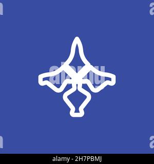 Eagle line icon. Simple style eagle company poster background symbol. Eagle company logo design element. T-shirt printing. Vector for sticker. Stock Vector