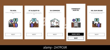 Dismantling Construction Process Onboarding Icons Set Vector Stock Vector