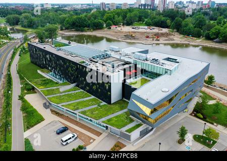 An aerial view of the Perimeter Institute for Theoretical Physics in Waterloo, Ontario, Canada Stock Photo