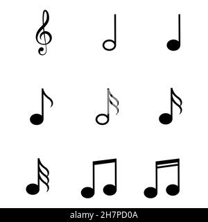 Music Festival Icons Black & White Flat Design Circle Set Big Stock ...