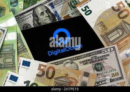 DigitalOcean editorial. Illustrative photo for news about DigitalOcean - an American cloud infrastructure provider Stock Photo