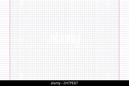 Graph paper. Printable squared grid paper with color horizontal lines. Geometric background for school, textures, notebook, diary. Realistic lined Stock Vector
