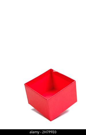 Red empty cardboard box against white background Stock Photo