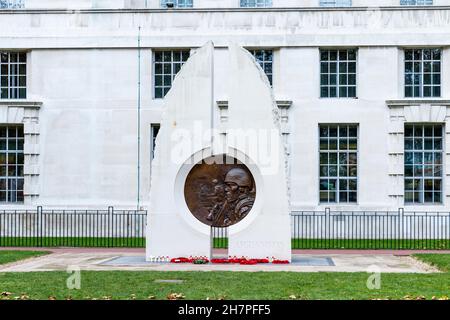 The Iraq and Afghanistan Memorial, a war memorial in Victoria Embankment Gardens, London, UK. Stock Photo