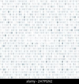 Binary code seamless vector texture. Abstract grey binary background. Stock Vector