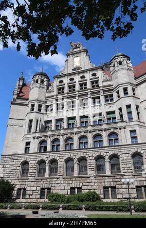 Leipzig City Hall. Architecture in Germany. New City Hall (Neues Rathaus) in historicism architecture style. Stock Photo