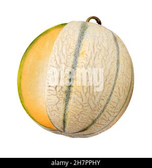 Melon isolated on white background with clipping path Stock Photo