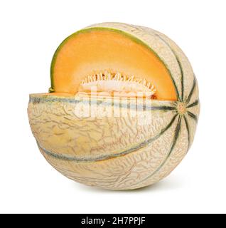 Melon isolated on white background with clipping path Stock Photo