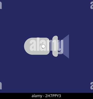 Flashlight flat icon. Lantern symbol. Lam sign. Logo design element Stock Vector