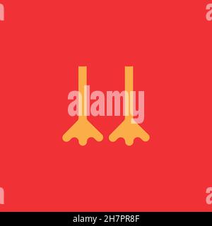 Bird foot line icon. Simple style bird farm poster background symbol. Logo design element. T-shirt printing. Vector for sticker. Stock Vector