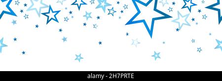 eps vector file with seamless stars colored blue for christmas advertising in panorama banner style Stock Vector